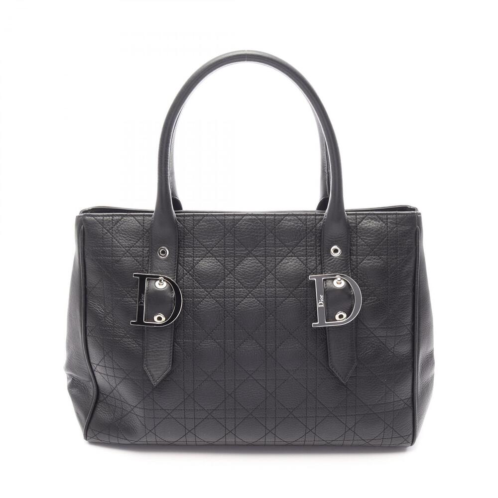 Christian Dior Dior Soft Cannage Lambskin Leather Shoulder Tote Bag Black